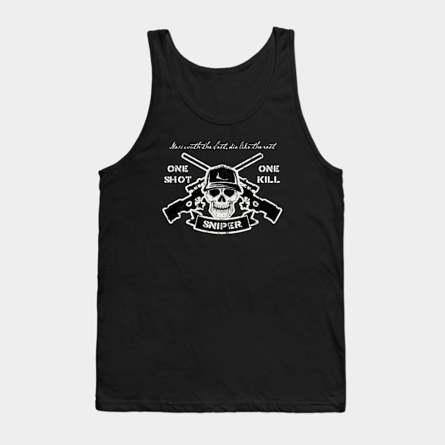 Sniper distressed Tank Top by woodsman